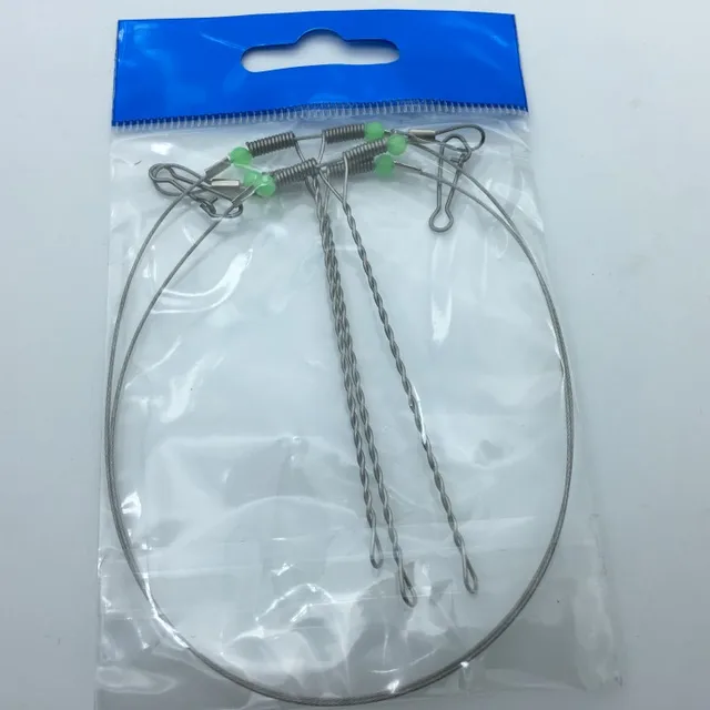 5X Anti-Winding 3 Swivel String Fishing Hook Steel Rigs Wire Leader HookSteelA