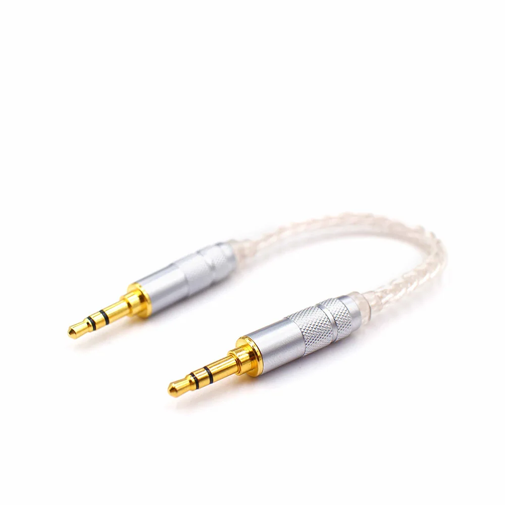 8 core 5N sterling silver Audio Cable 3 5 mm to 3 5mm Aux Cable Male to Male Car Aux Cord HiFi Headphones Amp