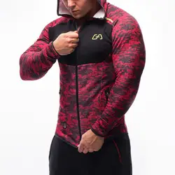 2019 фитнес мужские толстовки брендовая одежда мужская толстовка на молнии Повседневная Толстовка мужские облегающие куртки с капюшоном