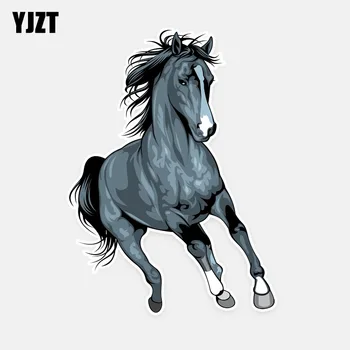 

YJZT 11CM*15CM Popular Animal Running Horse PVC High Quality Car Sticker Decal 5-0771