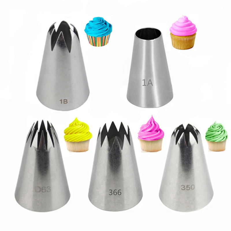 5pcs Stainless Steel Icing Piping Nozzles Biscuit Fondant Cake Decor Pastry Tips 5pcs Stainless Steel Icing Piping Nozzles Biscuit Fondant Cake Decor Pastry Tips