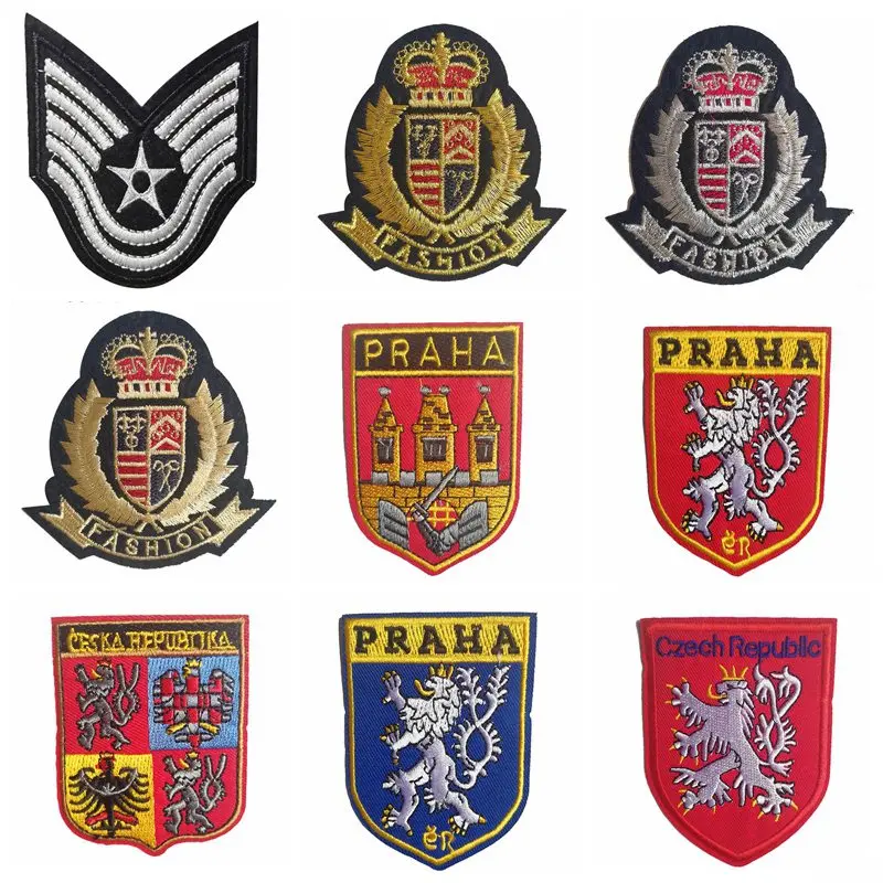 

Fine Stripes Patches for Clothing Iron on Patches Military Mixed Embroidery Patch Applique Badges stickers for clothes Parches