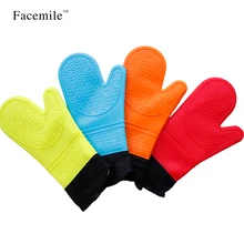 1Pc Slip-Resistant Silicone Glove Cooking BBQ Oven Microwave Mitt Pot Holder Heat Resistant Glove Kitchen Baking Tool 54070 Gift