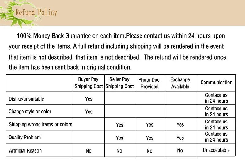 6 refund policy new
