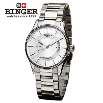 Geneva binger new large dial movement White gold Automatic mechanical men watch outdoor watches hollow belt