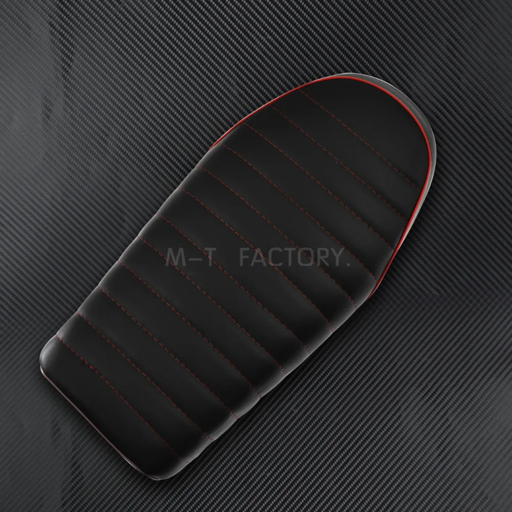 Мотоциклетное Ретро сиденье винтажное плоское Brat Черное и красное седло Racer для