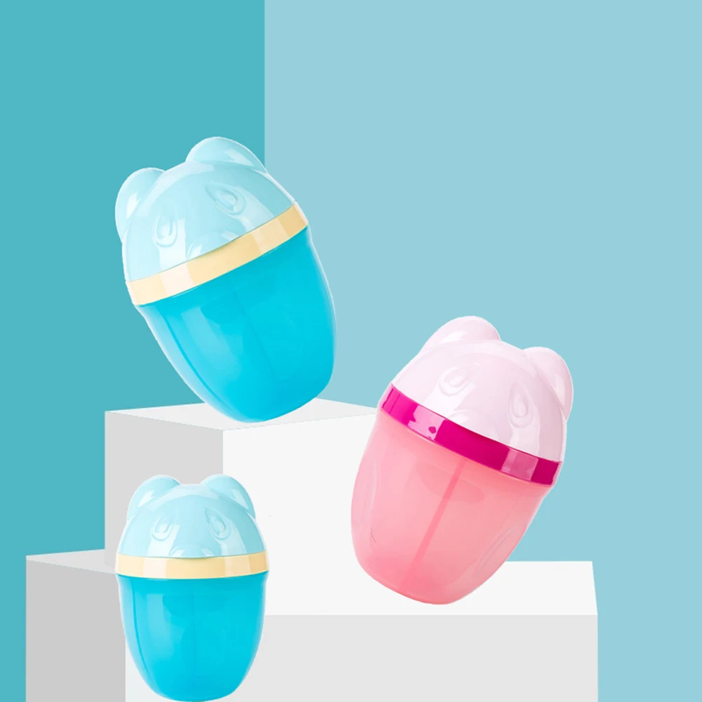 

1pcsPortable Plastic Baby Milk Box Feeding Powder Dispenser Container Cartoon Bear Three Lattice Compartment Infant Food Storage