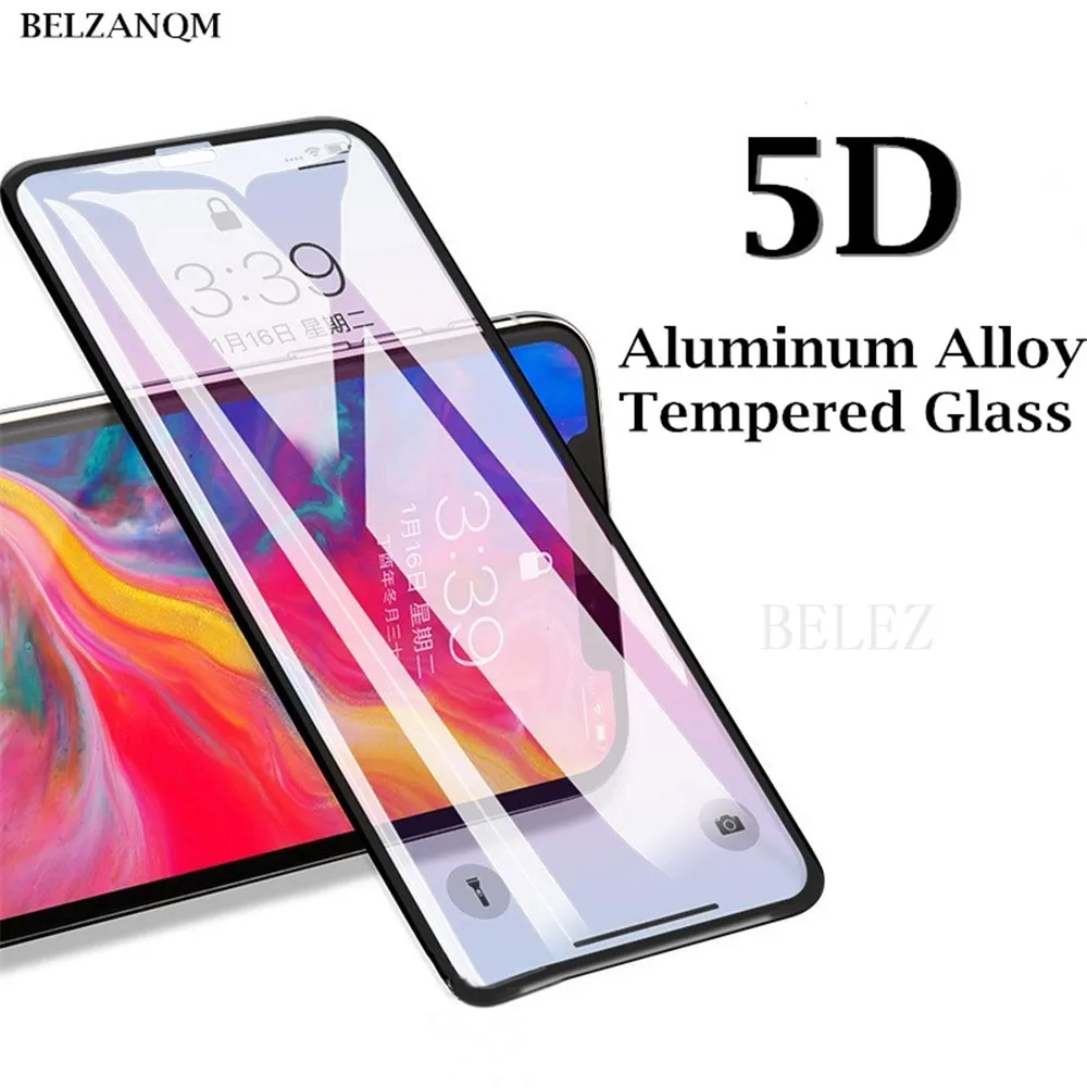 

5D Aluminum Alloy Tempered Glass For iPhone Xs Max 6s 7 Plus Full Screen Protector Protective On The For iPhone X Xr 8 7 6s Plus