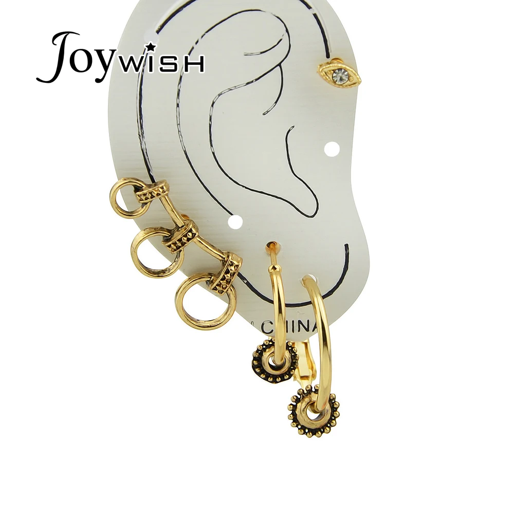Joywish 4 шт./компл. Ретро Стиль Античное золото Цвет со стразами геометрический