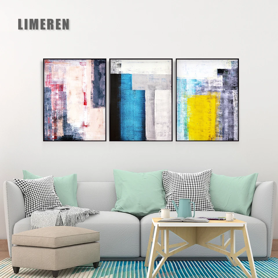 Nordic Cartoon Geometric Abstraction Canvas Painting Art Print Poster Picture Wall Children Bedroom Decor | Дом и сад