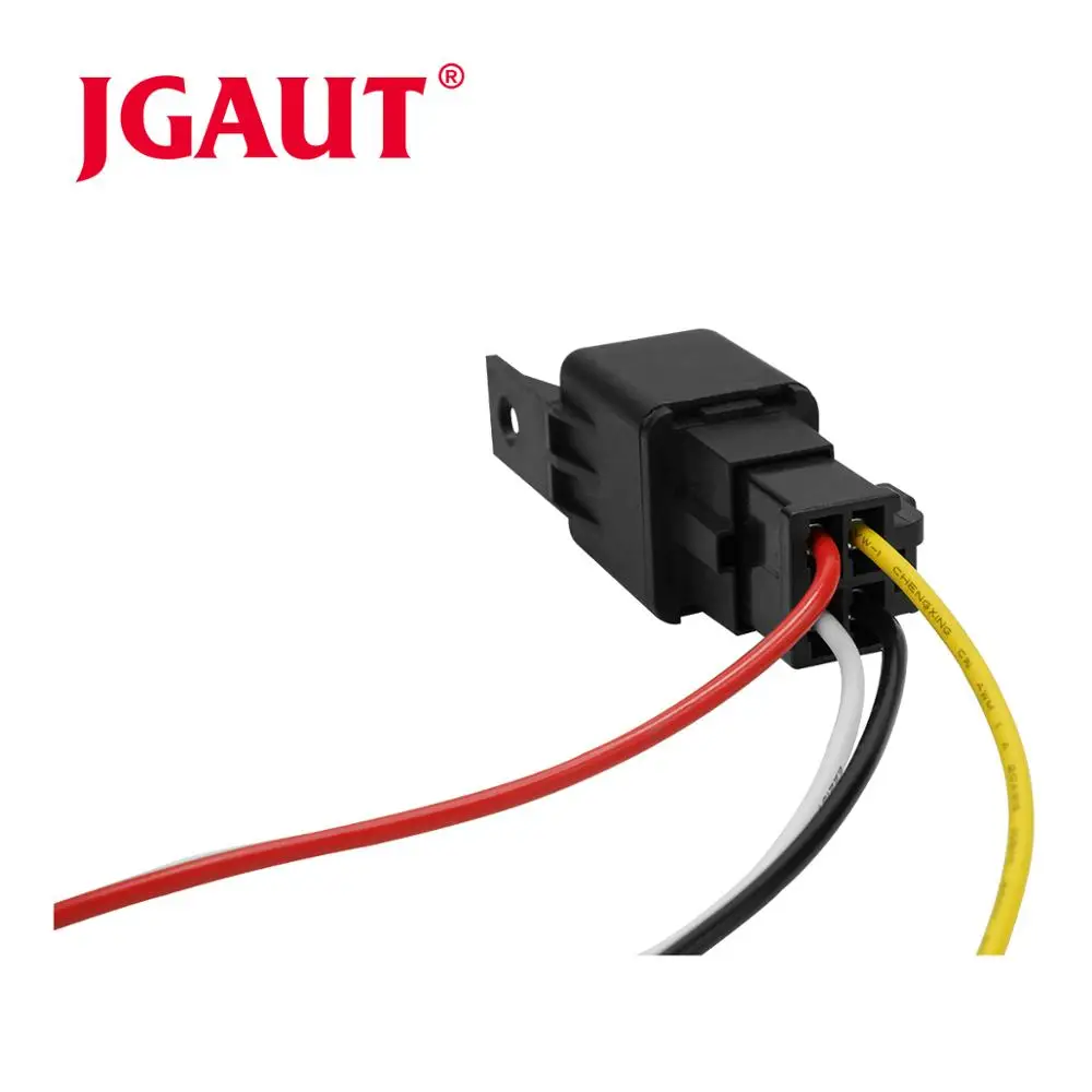 JGAUT 12V 24V 10 Pieces Ceramic Relay 4-PIN 5-PIN Relay With Wiring For Auto Car Wire Wiring kit Controller 12V 24V