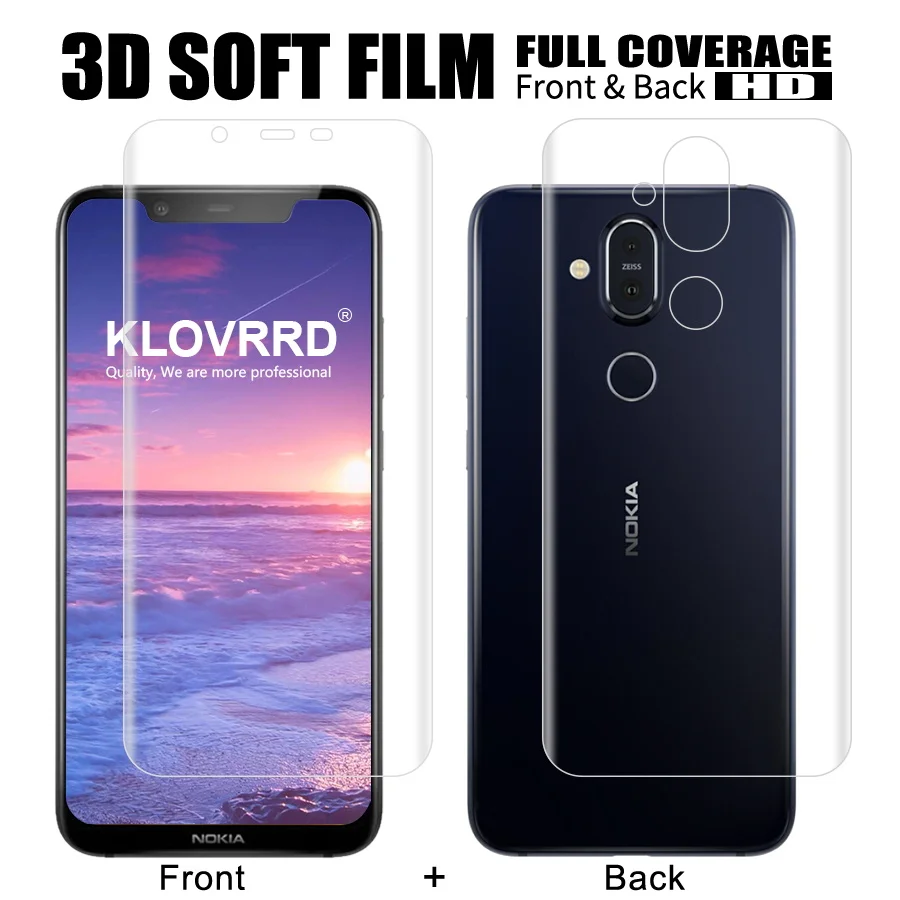 

Front + Back Soft Film For Nokia 8 Sirocco Screen Full Cover Protector For Nokia 7 7.1 X7 6 6.1 X6 Silicone Hydrogel Sticker