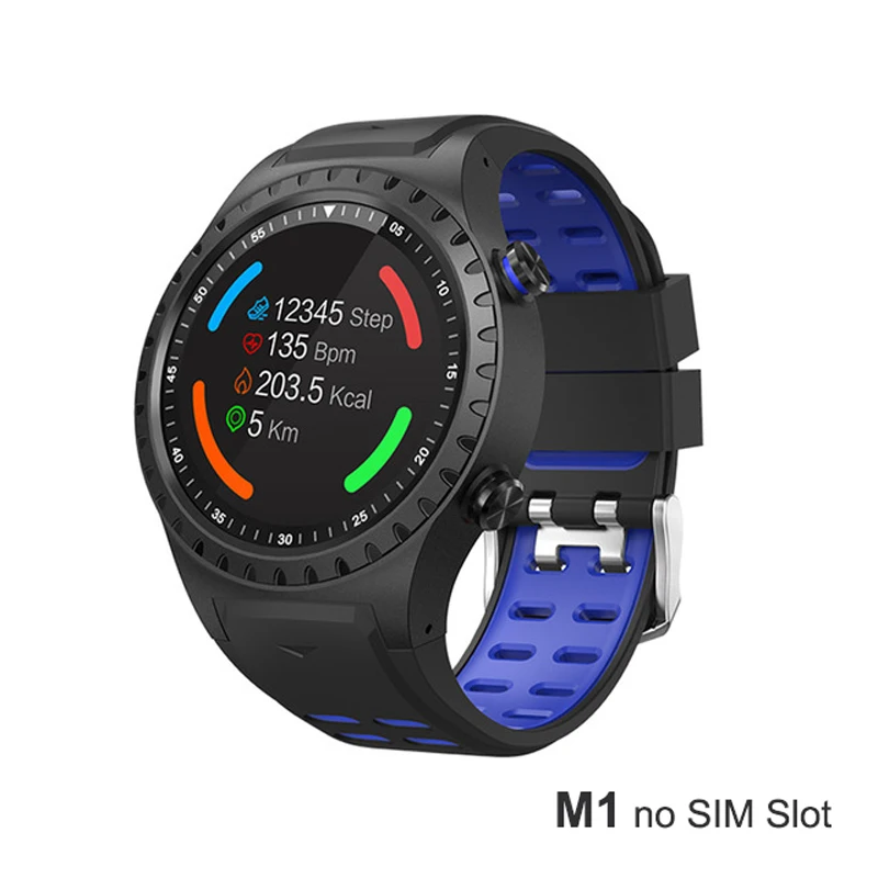 696 M1 Smart Watch Support SIM Card Bluetooth Call Compass GPS Watch IP67 Waterproof Multiple Sport Modes Long Time Standby - Color: Blue M1
