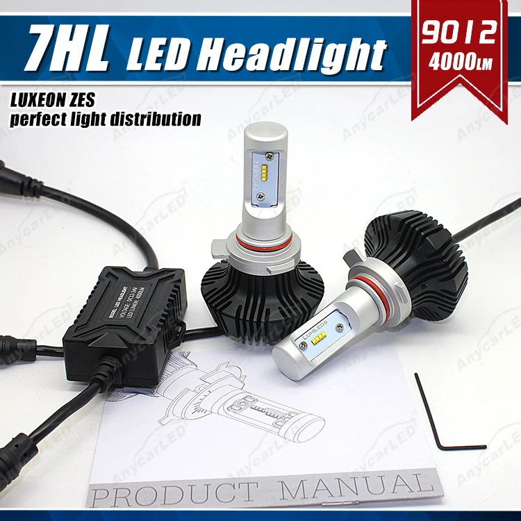 1 комплект 9012 HIR2 50 Вт 8000LM G7 светодиодный фар LUMI LUXEON ZES чипы безвентиляторный чистый