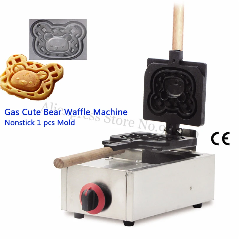 Gas Cute Bear Waffle Stove Stainless Steel Non stick Cartoon Bear Waffle Maker Brand New LPG