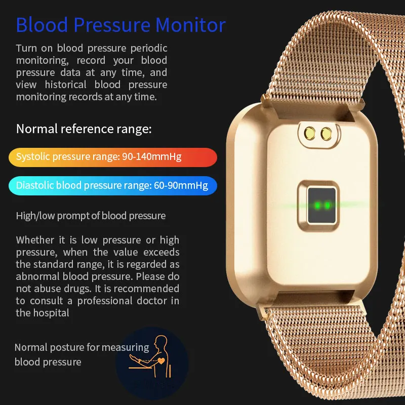 CD16 Смарт-часы IP67 водонепроницаемый поддержка пульса монитор артериального давления фитнес-браслет Мульти спортивный режим смарт-браслет