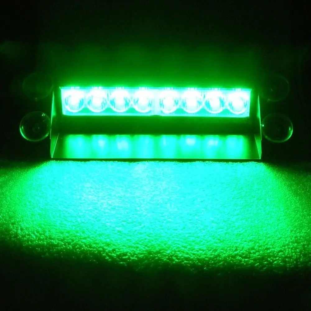 CYAN SOIL BAY Green 8 LED 8LED Emergency Flashing Light Vehicle Car ...