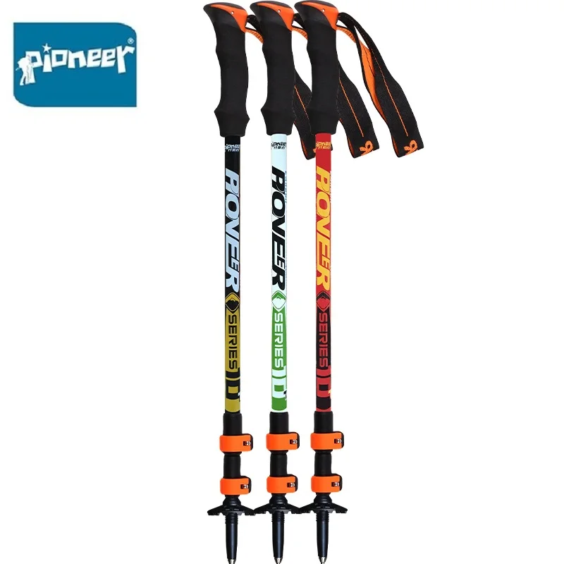 

1 Pair Pioneer Ultralight Adjustable Camping Hiking Walking Trekking Sticks Alpenstock Carbon Fiber Climbing Trekking Poles