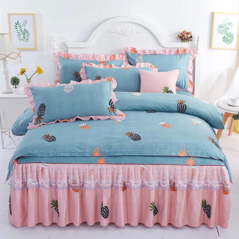 

New Sanding Lace Bed Linen 3/4pcs Bedding Set Duvet Cover Bedspread Pillowcase King Size Bedding Set Home Textile Bed Set