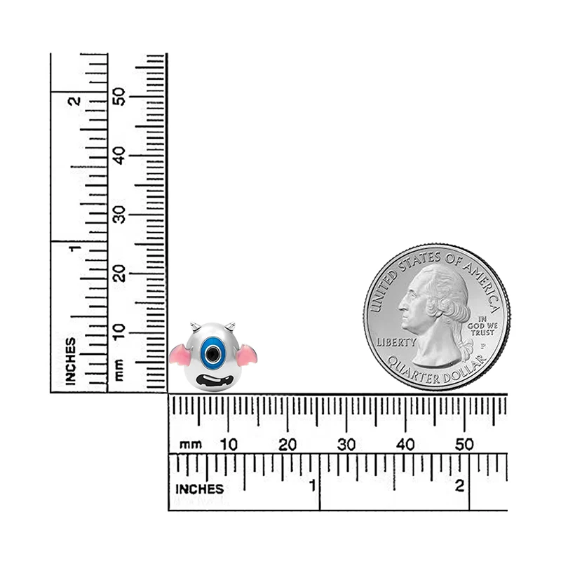 Серебряные бусины 925 пробы Монстр с одним глазом Амулеты с эмалью подходят Аутентичные Пандора браслет diy ювелирных изделий для женщин подарок