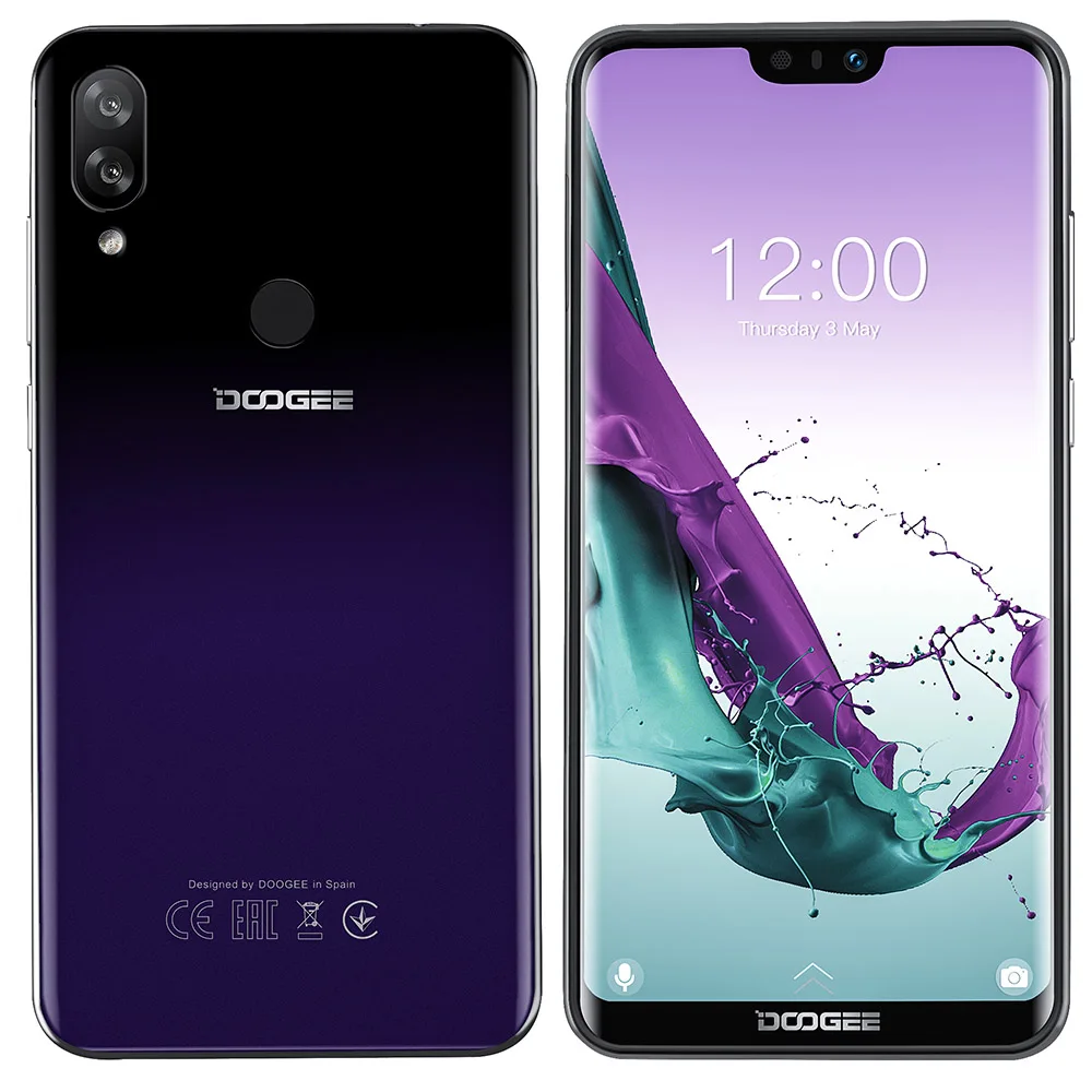 DOOGEE N10 мобильный телефон Octa Core, 3 Гб оперативной памяти, Оперативная память 32GB Встроенная память 5,84 дюймов FHD+ 19:9 Дисплей 16.0MP Фронтальная камера 3360 мАч Android 8,1 4glte - Цвет: Purple