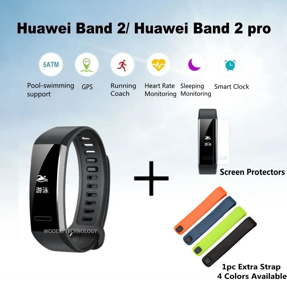 huawei Band 2 pro B29 B19 с gps для плавания, браслет с контролем сердечного ритма, Push message