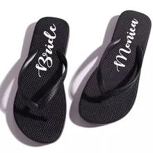 5 пар в партии логотип ПВХ белый черный розовый флип-флоп для свадебной вечеринки вечерние персонализированные подарок для невесты