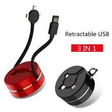 ^#Cheap DASENLON STORE 3 in 1 Charging and Data Cable, Retractable and Tangle-free Fast USB Cable with Micro USB, Lighting and Type-c ^#Cheap DASENLON STORE 3 in 1 Charging and Data Cable, Retractable and Tangle-free Fast USB Cable with Micro USB, Lighting and Type-c