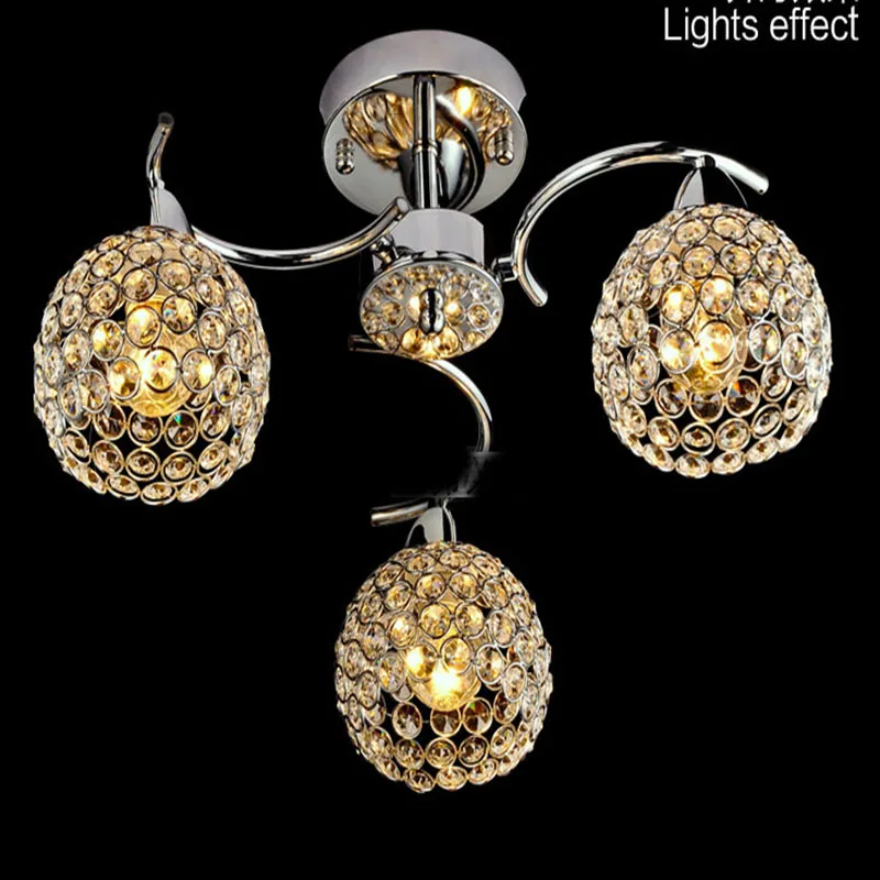 

Modern K9 Small Crystal Ceiling Light Living Room Bedroom Lampshade Decoration E14 110-240V