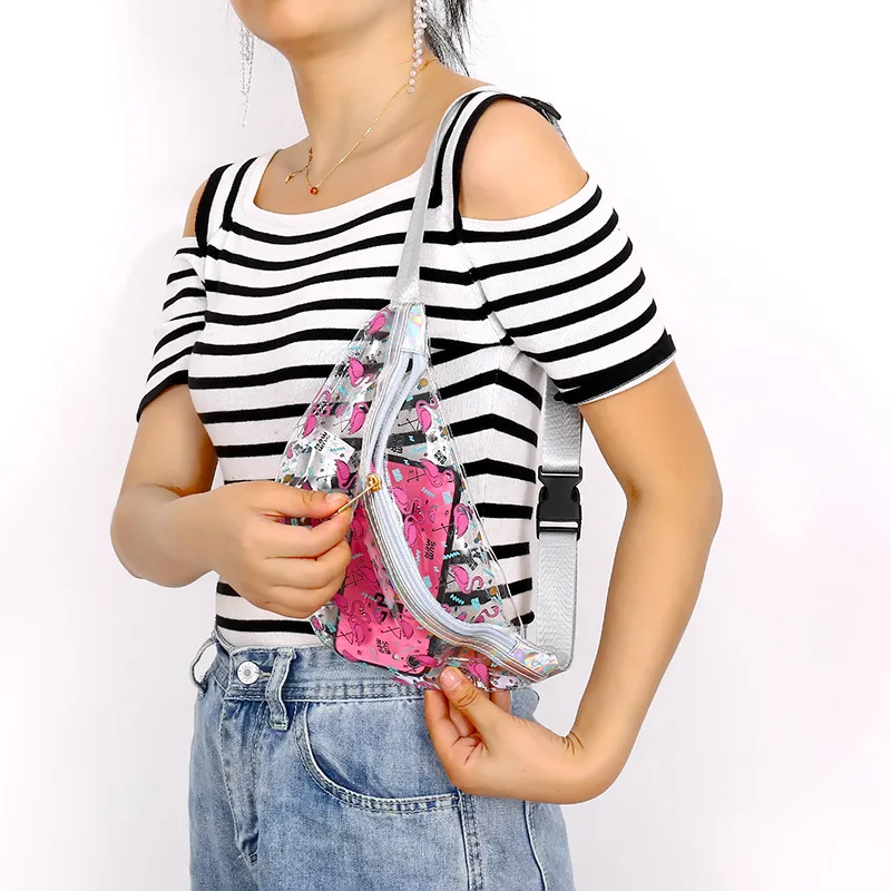 Милая женская/Девичья поясная сумка с единорогом прозрачная детская поясная сумка из ПВХ с рисунком Фламинго прозрачная поясная сумка пляжный кошелек сумочка для денег