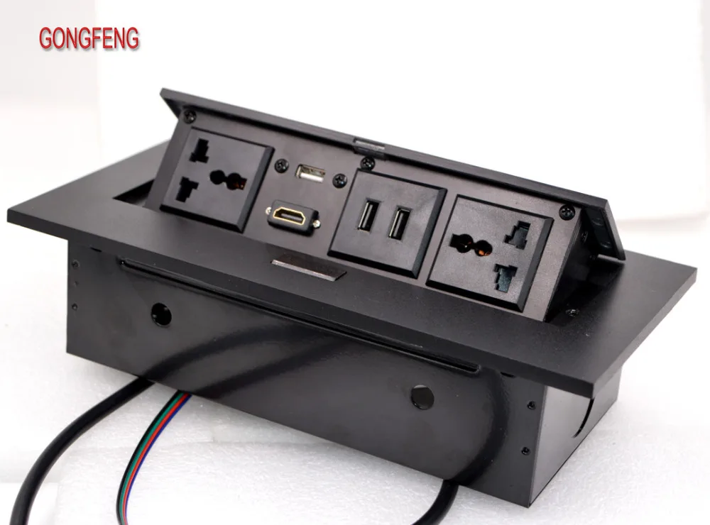 Универсальный разъем питания HDMI + 2usb мультимедийная настольная розетка под заказ