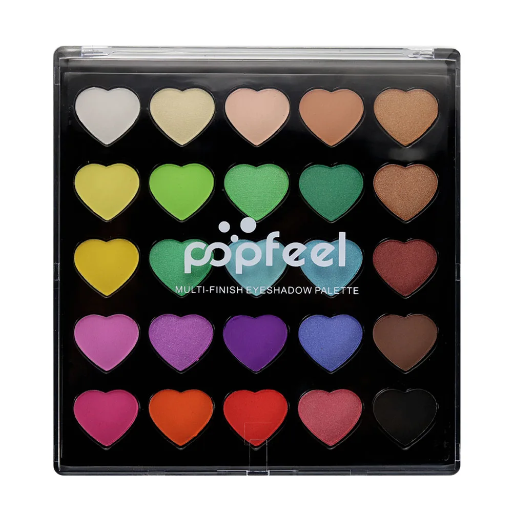 

POPFEEL 25 Colors Eyeshadow Palette Eyes Makeup Eye Shadow Kit Shimmer Natural Makeup Beauty Tool Cute Heart Shape HB88