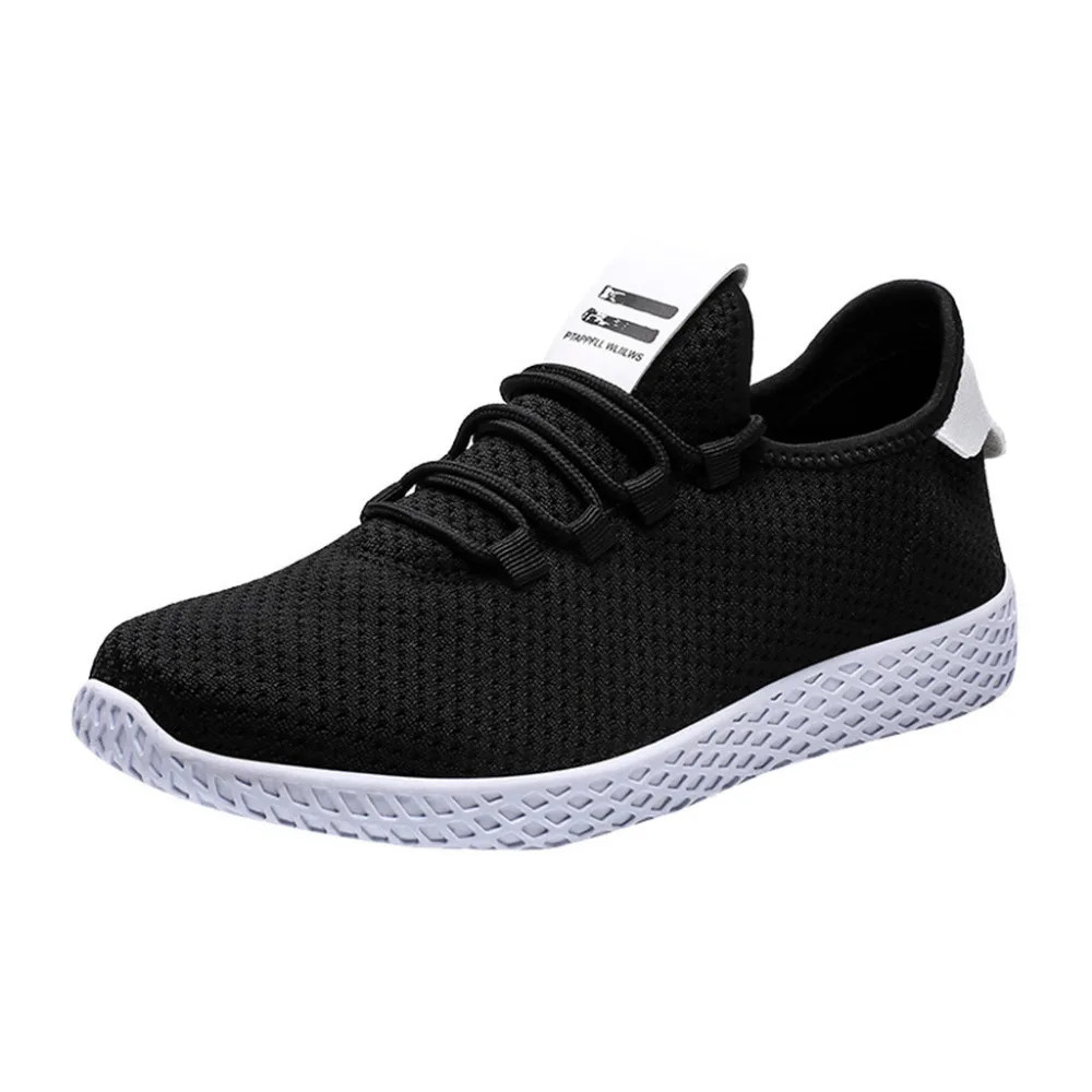 

2019 Men's lightweight breathable sneakers platform flying woven mesh casual sports shoes fashion running sneakers homens 40J9