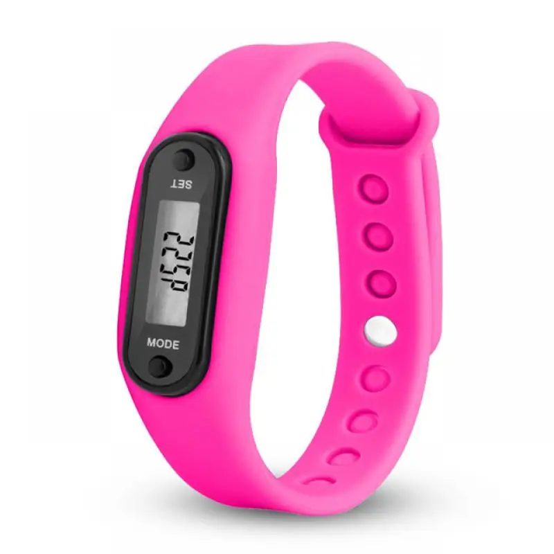 Fashion Style Digital LCD Display Pedometer Run Step Walk Running Distance Calorie Counter Wrist Women Men Sport Watch Bracelet - Цвет: Бургундия