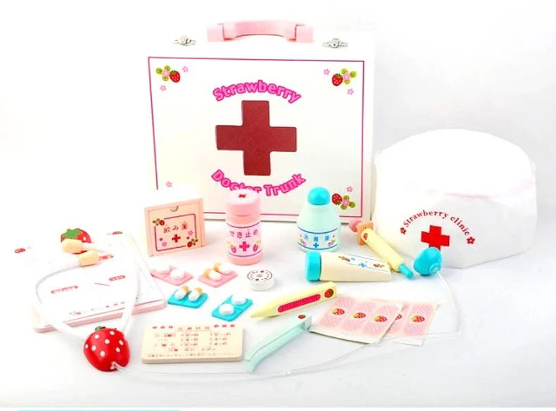 

Baby Toys Play House Wooden Toy Simulation Medicine Cabinet Box Doctor Toy Popular Games Birthday Gift