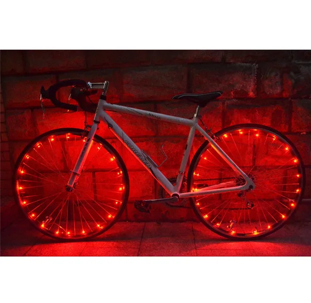Discount 20Led bike light Steel Light Mountain Bike Night Riding String Lights Wheel Lights cool bike accessories PC material 1