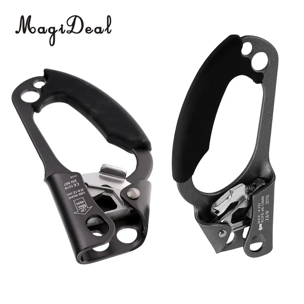 MagiDeal Outdoor Mountaineering Climbing Left and Right Hand Ascender Arborist Rappelling Gear Rope Clamp for 8-12mm Rope