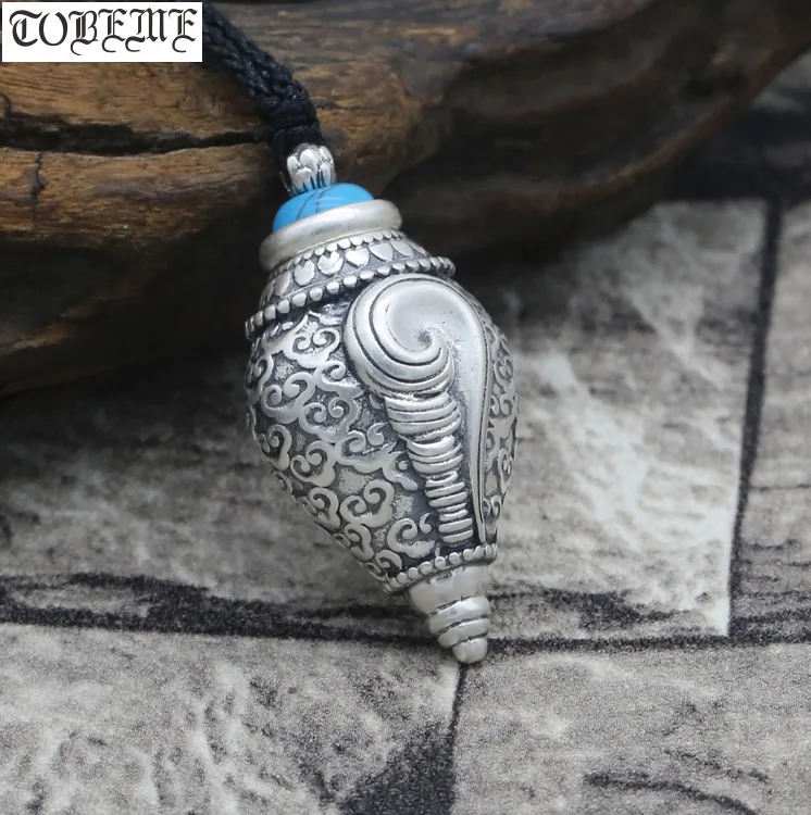 

NEW! 990 Silver Tibetan Conch Gau Box Pendant Vintage Pure Silver Buddhist Prayer Box Pendant Real Silver Gau Box Pendant