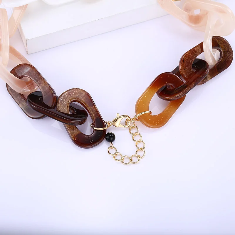 Эффектное ожерелье чокер Женская акриловая цепь Kolye Colar Harajuku Collares ювелирные