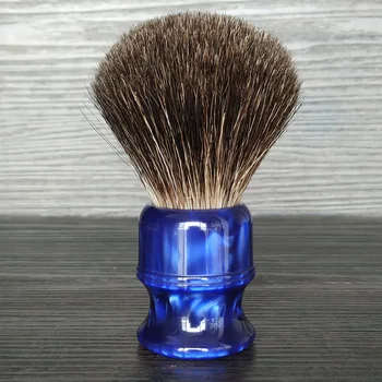

dscosmetic 26mm black badger hair knots shaving brush ocean blue handle