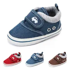 Модные весенне-осенние кроссовки для новорожденных мальчиков, однотонная мягкая подошва, не скользящая, первые ходунки, Hook & Loop Prewalkes