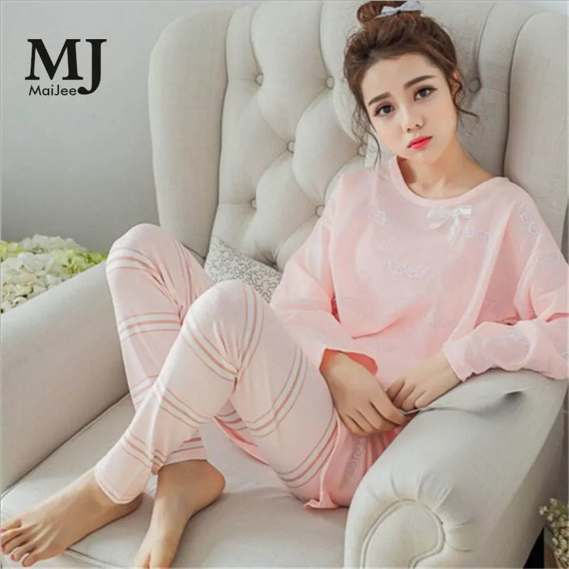 MJ024B Corea lindo pijamas traje de noche Pijamas Mujer Pijama Mujer Pijamas Mujer|Sets de pijamas| -