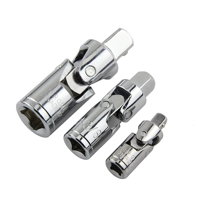 1/4″ 3/8″ 1/2″Universal Joint Set Ratchet Angle Extension Bar Socket Adapter