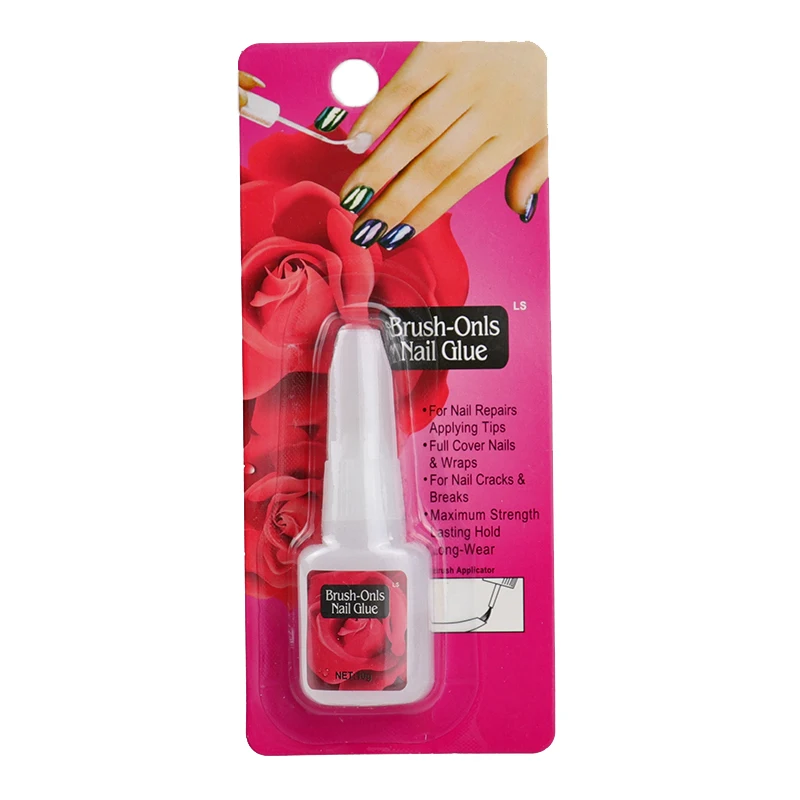 

Brush-On Nail Glue0.36 fl oz false Nail Glue With Brush Nail Art Rhinestones Decoration Glue Fake Nails Strong Powder Adhesive