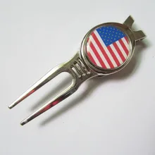 Горячая распродажа! Флаг США мяч маркер металла классический Гольф дерн ремонт вилка инструмент