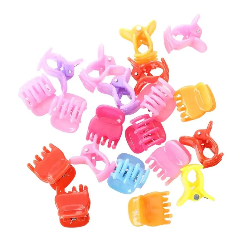 

20 Colorful Assorted Mini Small Plastic Hair Clips Claws Clamps