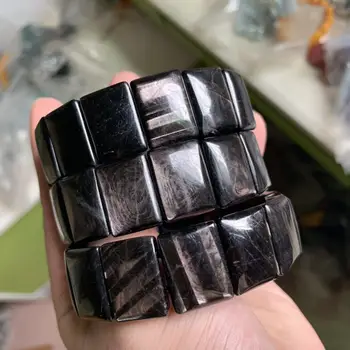 

black Hypersten / Hypersthene stone beads bracelet natural gemstone bangle gemstone jewelry for woman for man wholesale !