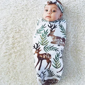 

Baby Blanket Receiving Blankets+Headband Sets Newborn Girls Boys Cotton Sleeping Bags 10 Style