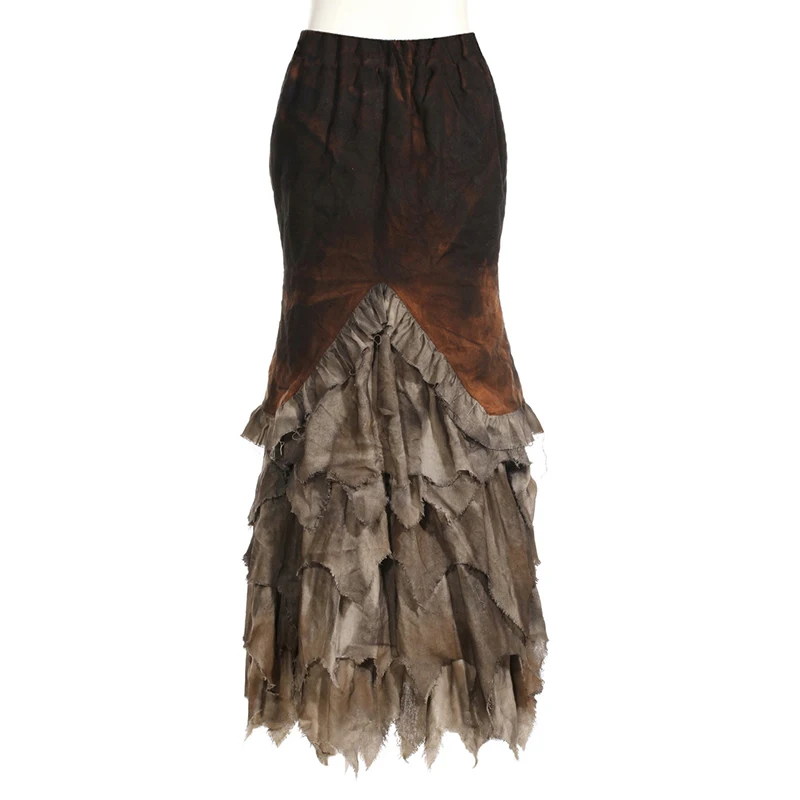 

Steampunk Gothic Do Old Decadent Long Skirts Punk Style Women Stitching Skirt Retro Long Fishtail Skirts