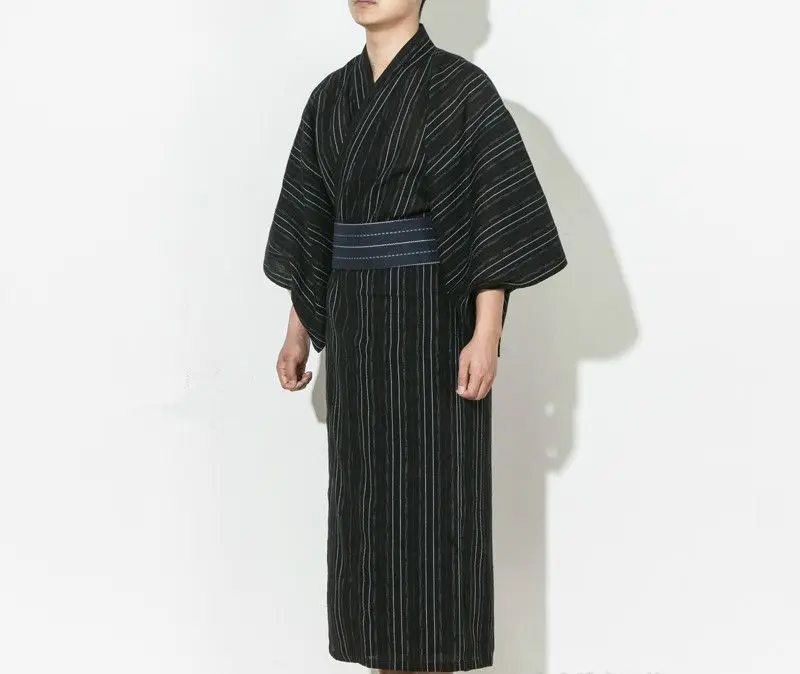 3 шт./компл. традиционные японские кимоно с Оби и сумка Для мужчин хлопок Для ванной одеяние юката пижамы Loungewear 62501